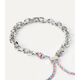 Bracciale PDPAOLA Catena Argentata e Corda Prisma Essential PU02-690-U