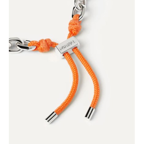 Bracciale PDPAOLA Catena Argentata e Corda Tangerine Essential PU02-693-U