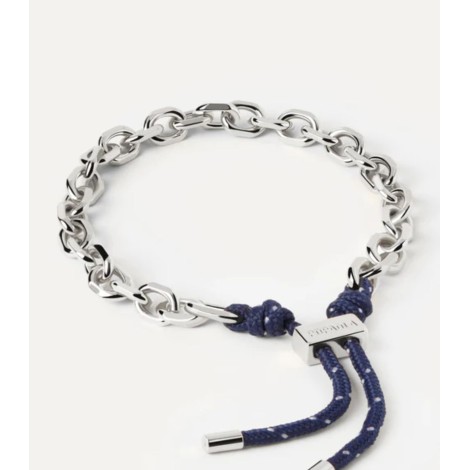 Bracciale PDPAOLA Catena Argentata e Corda Midnight Essential PU02-694-U