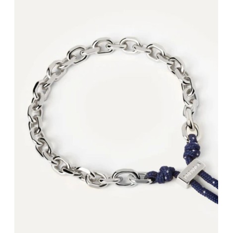 Bracciale PDPAOLA Catena Argentata e Corda Midnight Essential PU02-694-U