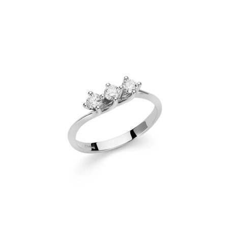 Anello Miluna Tesori Di Diamante Oro Bianco 18Kt Trilogy Diamanti 0,54 G SI