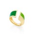 Anello Unoaerre Smalto Verde Bronzo Dorato