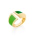 Anello Unoaerre Smalto Verde Bronzo Dorato