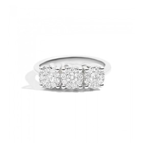 Anello Recarlo Trilogy Nodo D'Amore Oro Bianco 18 Kt e Diamanti ct 0,15 F VS