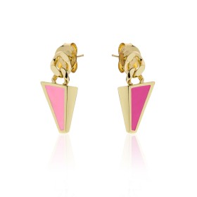 Orecchini Unoaerre Smalto Turchese Arancione Bronzo Dorato