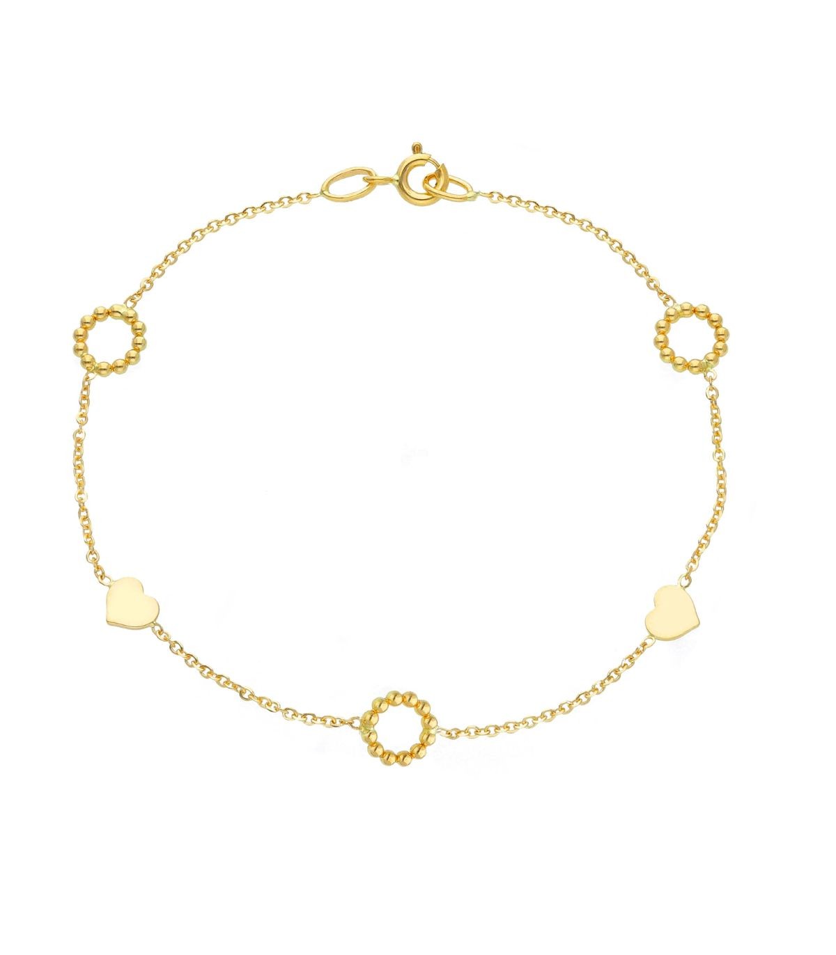 Marco Gerbella Bracciale Cuore Grande E Piccolo Oro Giallo Cordino Rosso