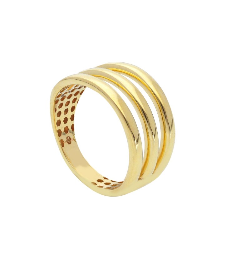 Anelli Anello Doppia Fascia Da Donna In Oro 18 Carati Misura Anello: 16 Finitura O Soggetti: Lucida 4,5g - Foto 5