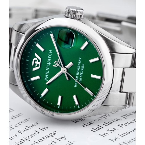 Orologio Tempo e Data Philp Watch Caribe Urban Verde R8253597647