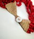 Collana Multifili Corallo Rosso e Macramè