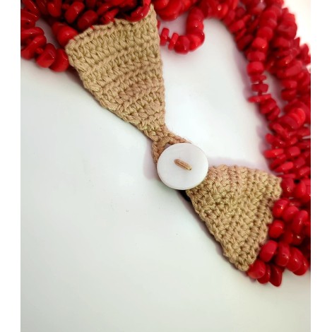 Collana Multifili Corallo Rosso e Macramè
