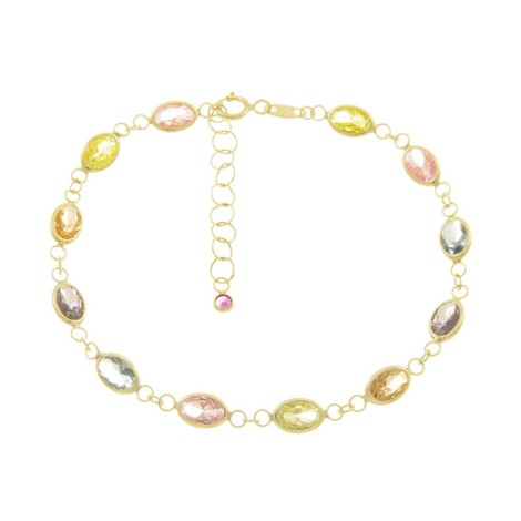 Bracciale Oro Giallo 9kt 12 Pietre Colorate