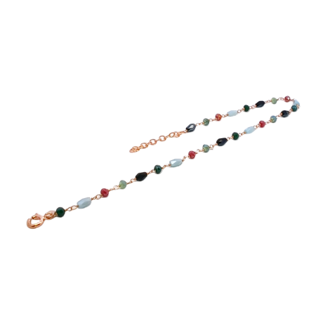 Cavigliera Argento 925 Con Cuore Bianco – Catena Rolò Larghezza 2mm, Regolabile 23-30cm