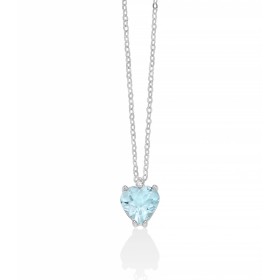 Collana Miluna Diamanti 0,14ct  e Acquamarina Cuore 0,95ct CLD4285