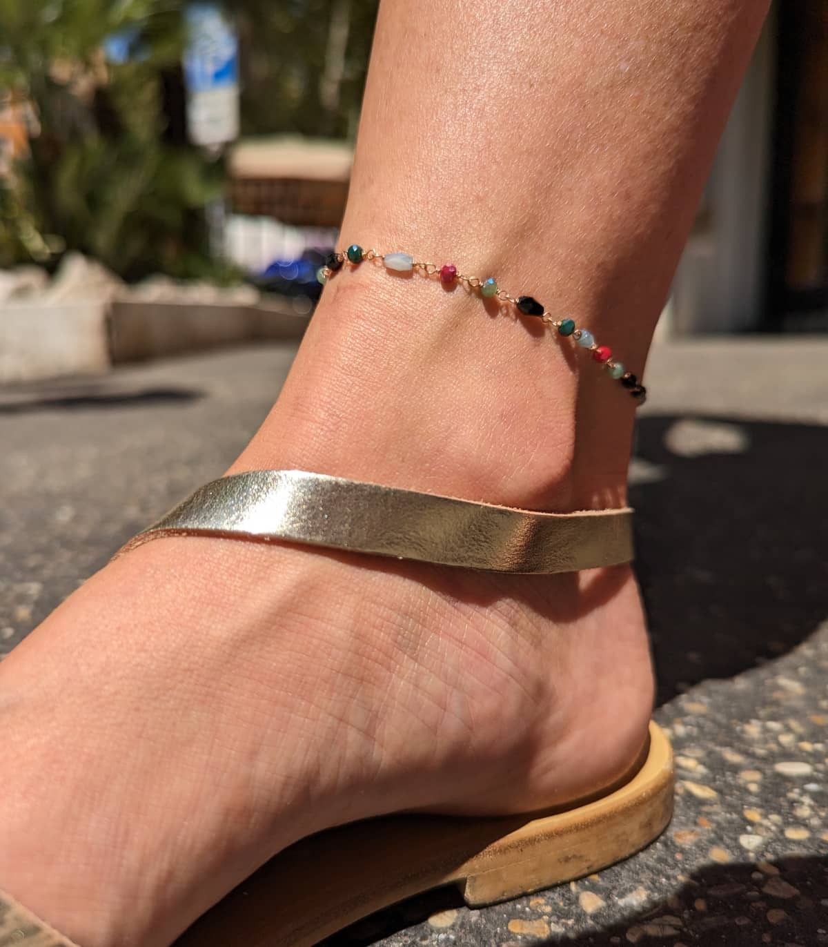 Unique Gems Cavigliera Da Donna In Pietra Preziosa Ametista 4mm