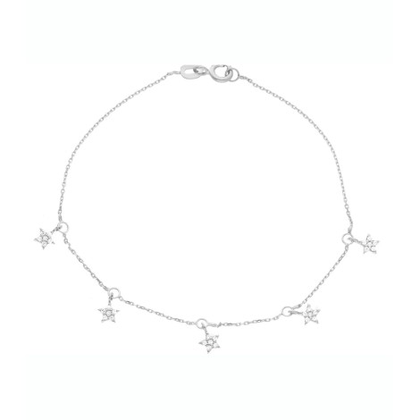 Bracciale Stelle Pendenti Oro Bianco 9kt