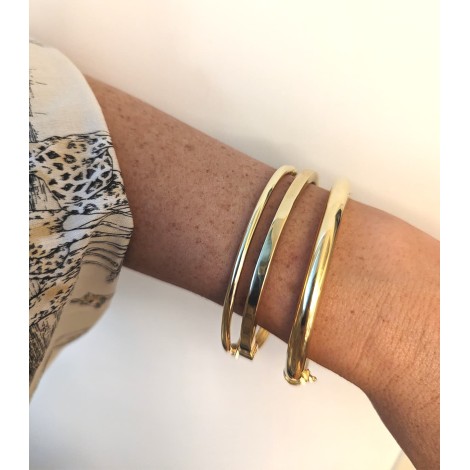 Bracciale Rigido Argento Dorato Sottile indossato