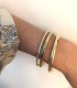 Bracciale Rigido Argento Dorato Sottile indossato