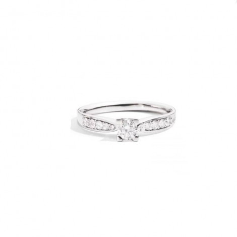 Anello ReCarlo Linea Maria Teresa Oro Bianco 18 Kt Diamante F SI