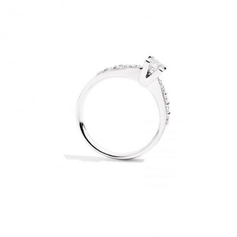 Anello ReCarlo Linea Maria Teresa Oro Bianco 18 Kt Diamante F SI