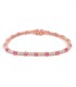 Bracciale Tennis Argento Rosato Con Zirconi Bianchi e Rosa