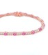 Bracciale Tennis Argento Rosato Con Zirconi Bianchi e Rosa dettagli