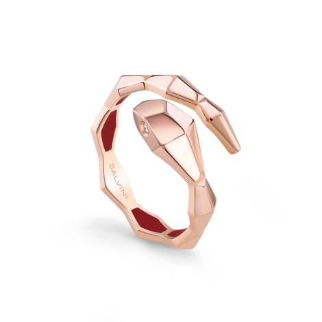 Anello Salvini Collezione Eva Oro Rosa Hybrid Ceramica Rossa