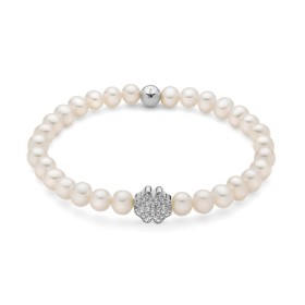 Bracciale Perla Miluna Argento e Topazi Bianchi PBR3501G Quadrifoglio