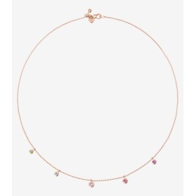 Collana Dodo Bollicine Oro Rosa Pietre Preziose