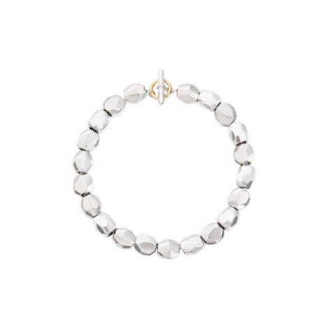 Bracciale Dodo Pepita Sfaccettata Argento e Oro Giallo 18kt