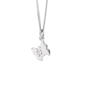 Collana Dodo Farfalla Oro Bianco e Diamante