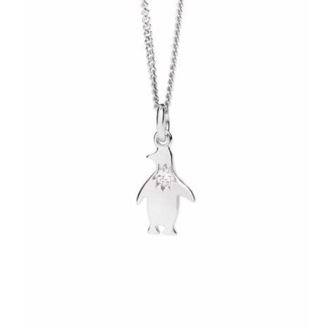 Collana Dodo Pinguino Oro Bianco e Diamante