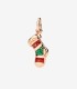 Ciondolo Dodo Calza Di Natale Oro Rosa