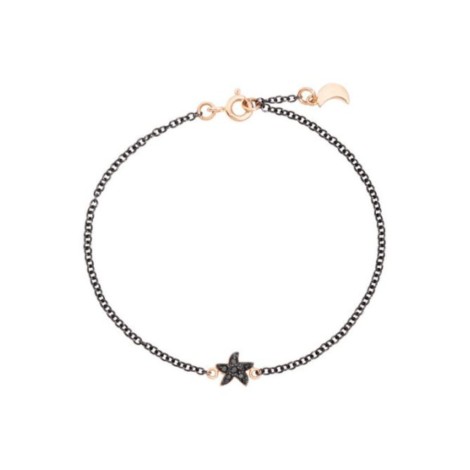 Bracciale Dodo Stella e Luna Oro Rosa e Diamanti Neri