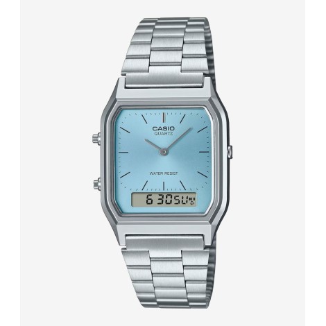 Orologio Casio Digitale Vintage Edgy Collection Acciaio Blu Ghiaccio AQ-230A-2A1MQYES