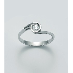 Anello Solitario Miluna Oro Bianco 18Kt Diamante Centrale 0,05 Kt