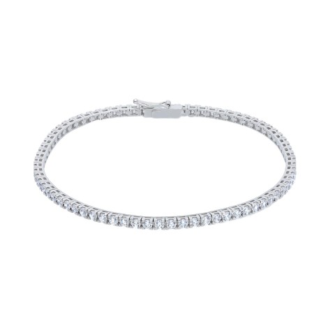 Bracciale Tennis Semirigido Oro Bianco 18kt Zirconi Bianchi