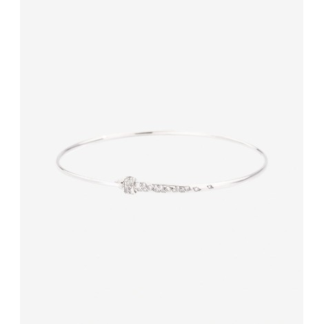 Bracciale Bangle Dodo Oro Bianco 18kt e Diamanti Bianchi