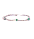 Bracciale Tennis Argento Zirconi Bianchi e Fiori Verdi