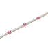 Bracciale Tennis Argento Zirconi Bianchi e Fiori Rosa