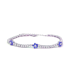 Bracciale Tennis Argento Zirconi Bianchi e Fiori Blu