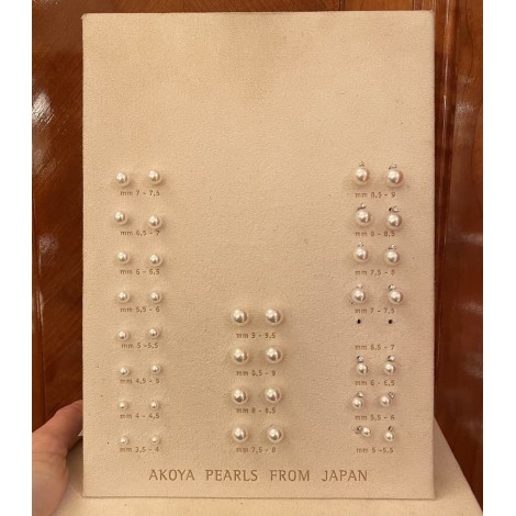 Misure Orecchini Perle Giapponesi Akoya Oro Bianco 18kt Brillanti
