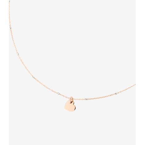 Collana Dodo Mini Cuore Oro Rosa 9kt e Oro Bianco 9kt