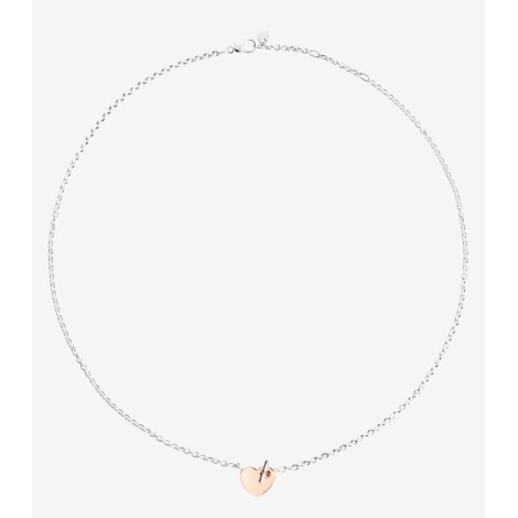 Collana Dodo Cuore Oro Rosa 9kt e Argento