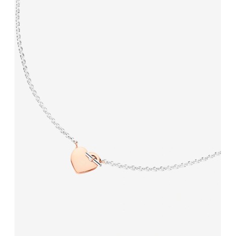 Collana Dodo Cuore Oro Rosa 9kt e Argento