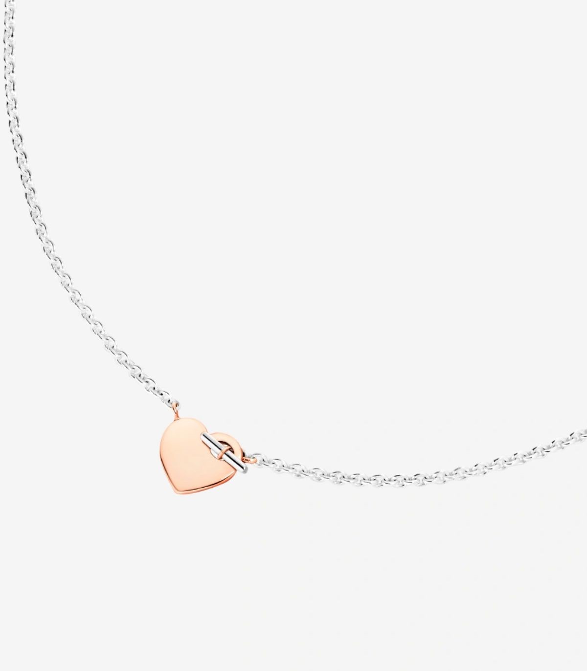 Collana Dodo Cuore Oro Rosa 9kt e Argento MiRaggi
