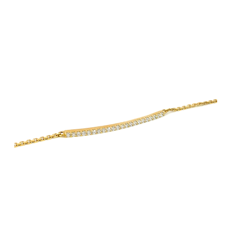 Bracciale Oro giallo 18kt Con Barra Rigida E Zirconi