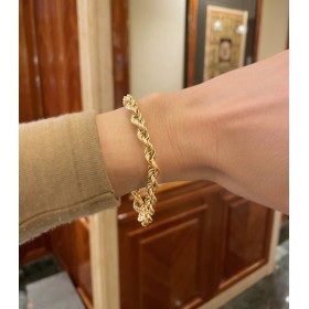 Bracciale Catena Torchon Grande Oro Giallo 18kt indossato