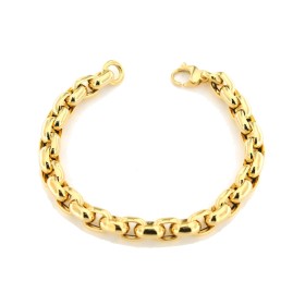 Bracciale Catena Rolò Ovale Grande Oro Giallo 18kt