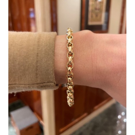 Bracciale Catena Rolò Ovale Grande Oro Giallo 18kt indossato