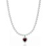 Collana Perle Con Cuore Zircone Rubino